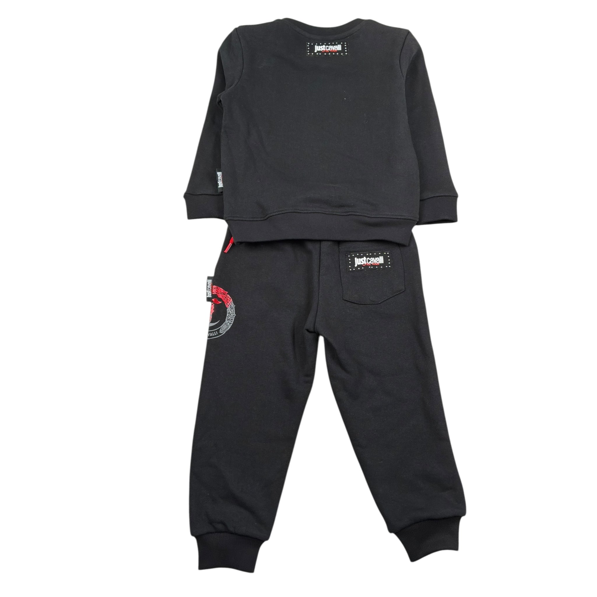 Just Cavalli Completo 2 Pezzi Felpa-Pantalone Tinta Unita per Neonato JIP26057CF NERO JUST CAVALLI 