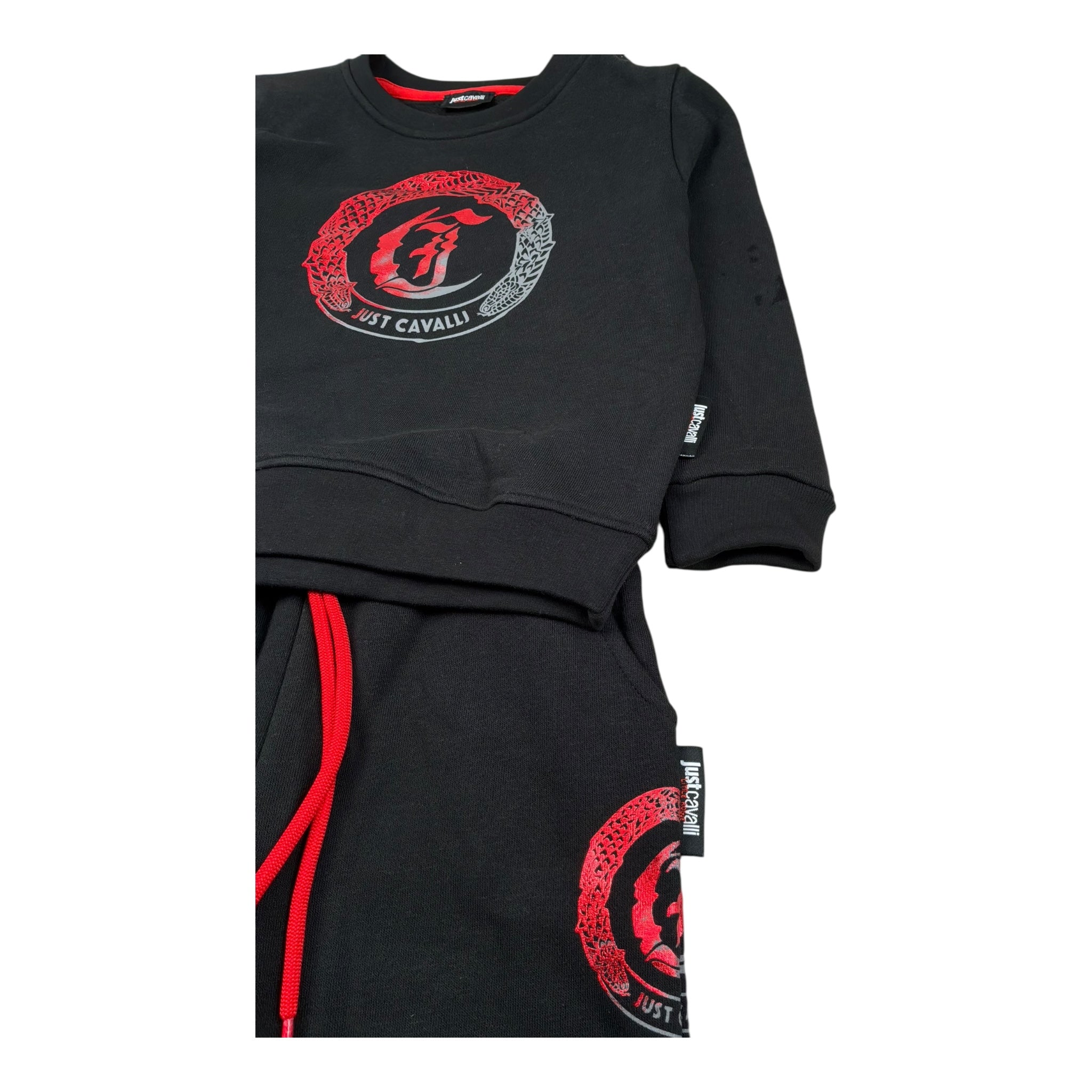 Just Cavalli Completo 2 Pezzi Felpa-Pantalone Tinta Unita per Neonato JIP26057CF NERO JUST CAVALLI 