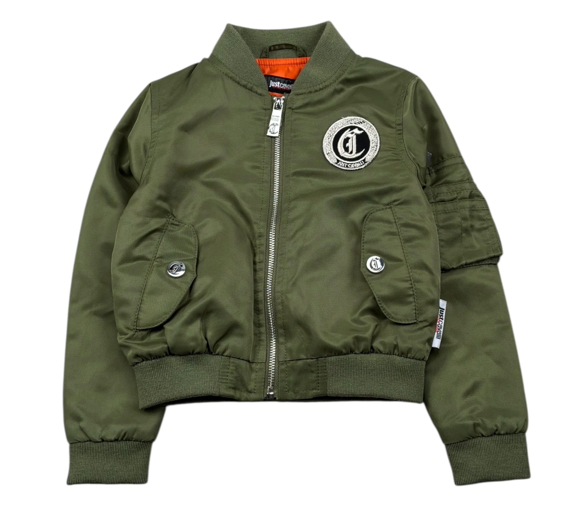 Just Cavalli Giubbino Tinta Unita con Logo per Neonato JIP26086GB VERDE JUST CAVALLI 
