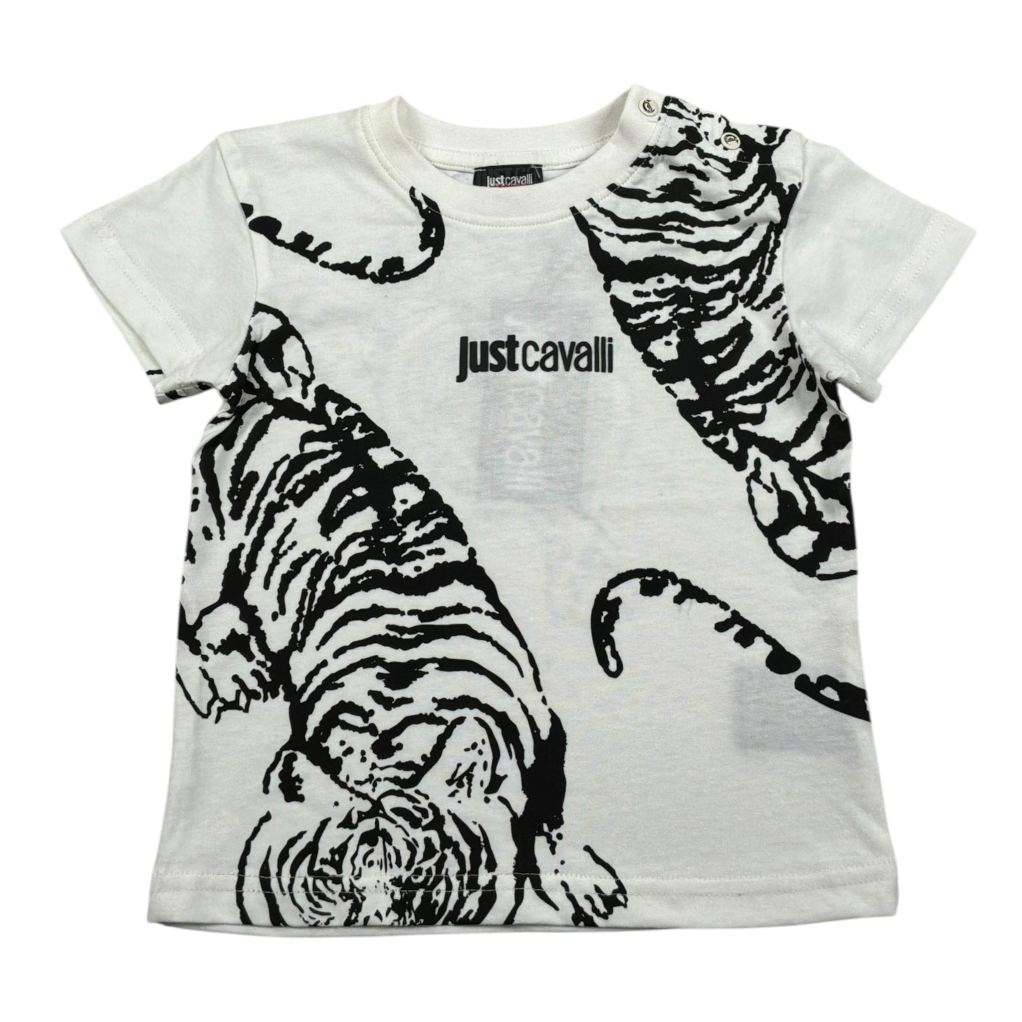 Just Cavalli T-Shirt Girocollo Tinta Unita con Logo per Neonato JIP26130TS BIANCO JUST CAVALLI 