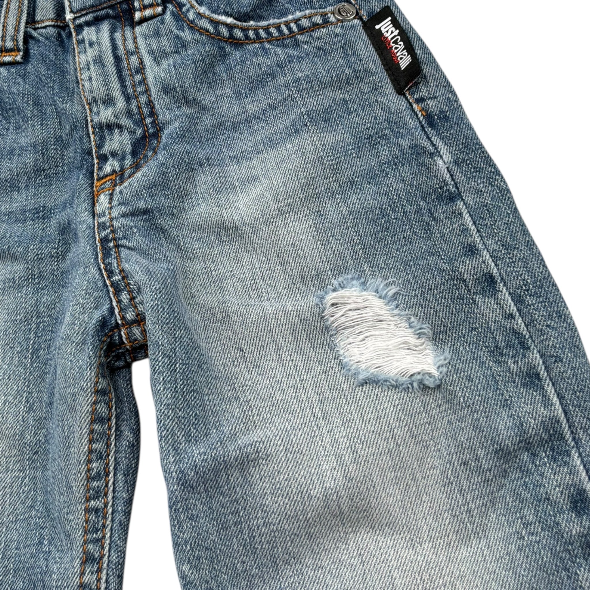 Just Cavalli Jeans Tinta Unita con Strappi per Neonato JIP26138JE BLU JUST CAVALLI 