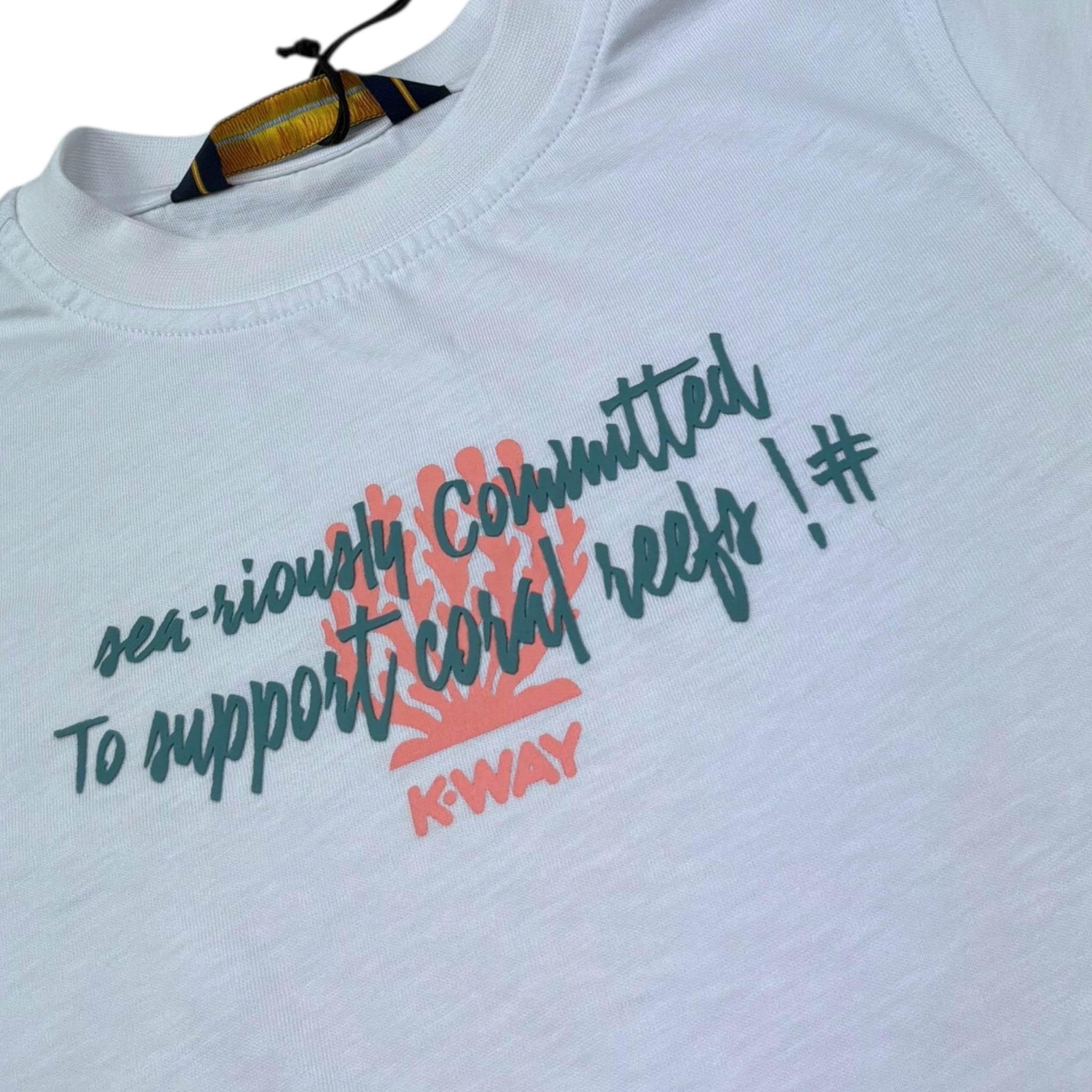 K-Way T-Shirt Girocollo Tinta Unita con Stampa per Bambina K2151PW BIANCO K-WAY 