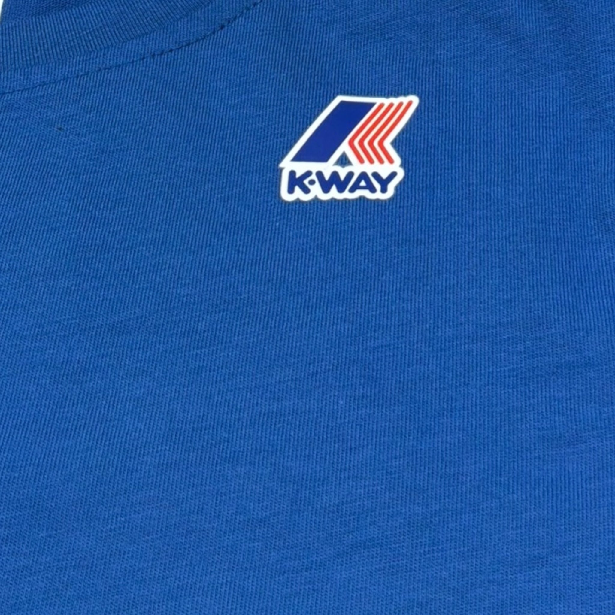K-Way T-Shirt Girocollo Tinta Unita con Logo per Bambino K4114WWX COBALTO K-WAY 