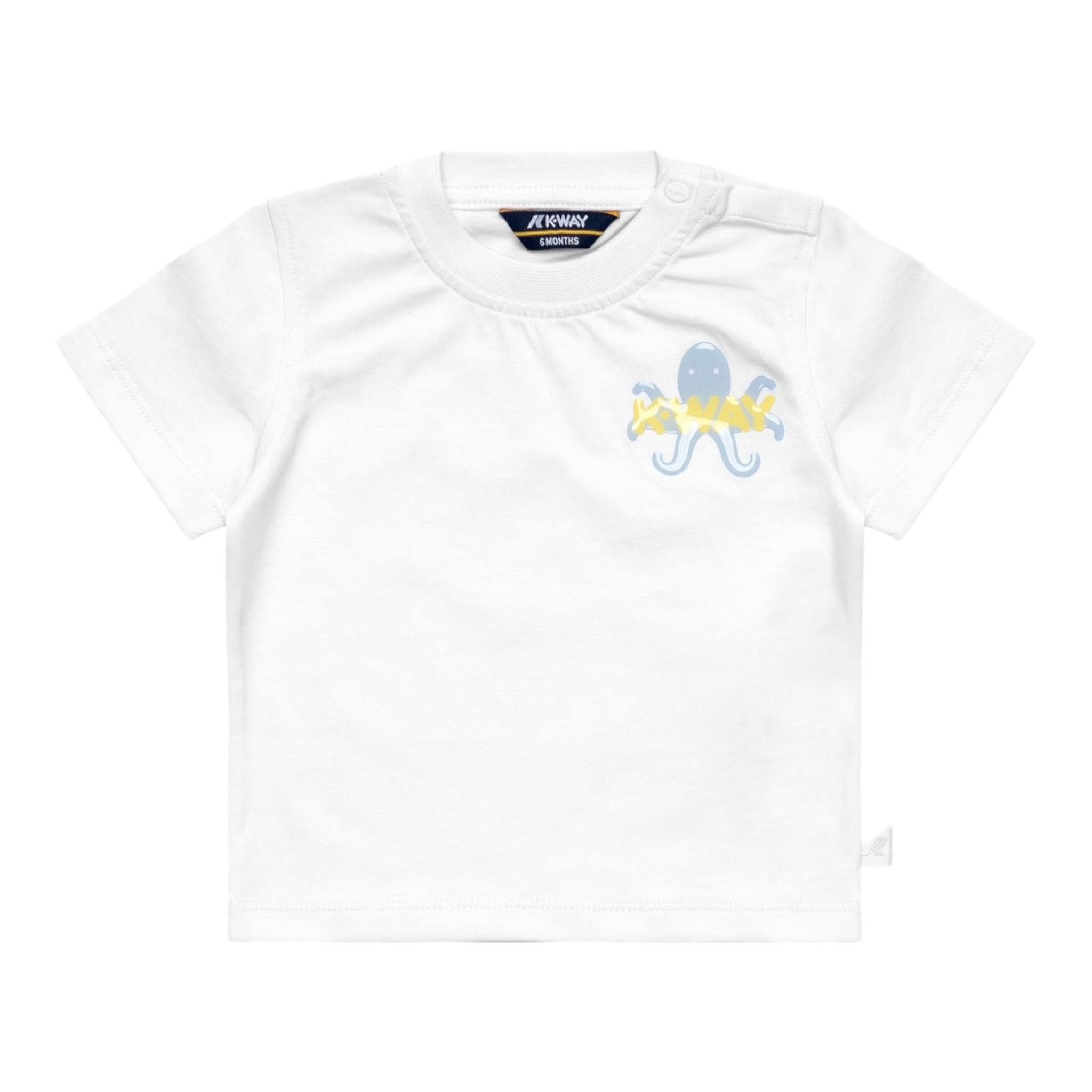 K-Way T-Shirt Girocollo Tinta Unita con Stampa per Neonato K4125MW BIANCO K-WAY 