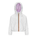 K-Way Giubbino Reversibile Bicolore con Cappuccio per Bambina K41337WX BIANCO/ROSA K-WAY 