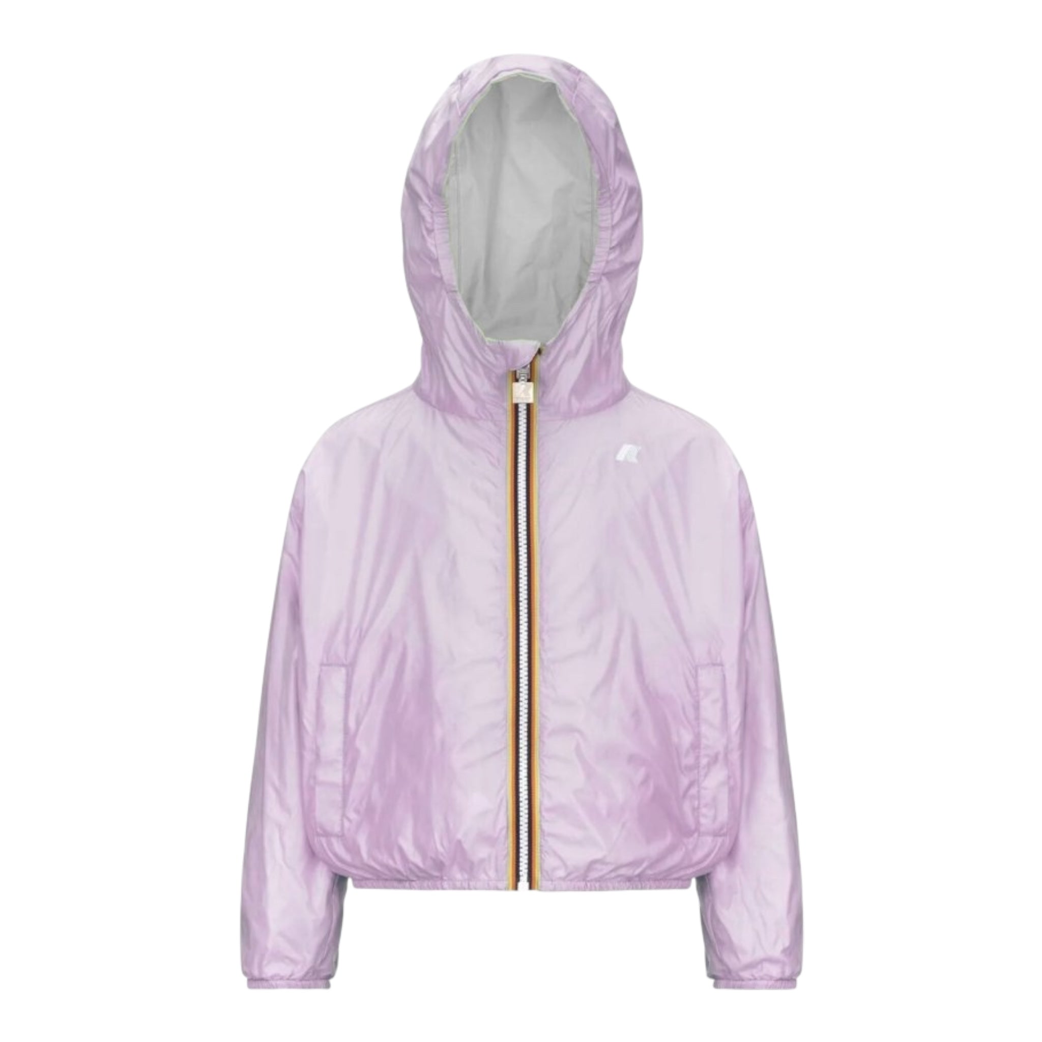 K-Way Giubbino Reversibile Bicolore con Cappuccio per Bambina K41337WX BIANCO/ROSA K-WAY 