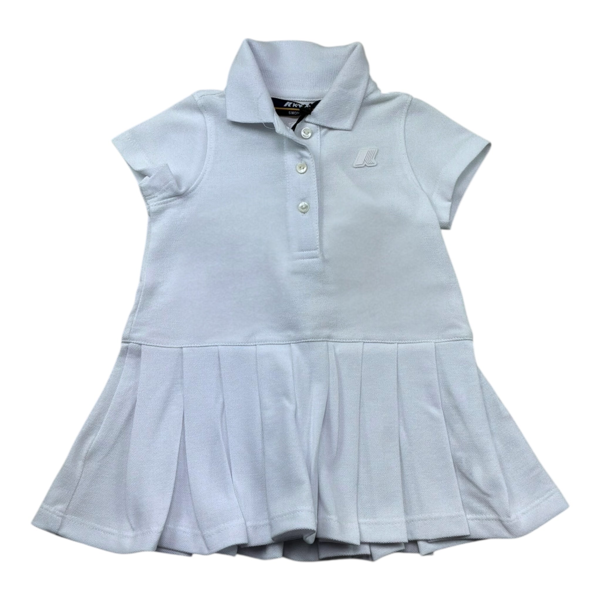 K-Way Abito Tinta Unita Mezza Manica con Logo per Neonata K8151TW BIANCO K-WAY 