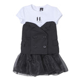Karl Lagerfeld Abito Mezza Manica Bicolore Nero per Bambina ZW0086 NERO KARL LAGERFELD 