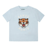 Kenzo T-Shirt Girocollo Tinta Unita con Stampa per Neonato K60977 AZZURRO KENZO 