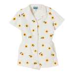 Kenzo Tutina Intera Tinta Unita con Fantasia Margherite per Neonata K61038 BIANCO KENZO 