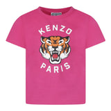 Kenzo T-Shirt Girocollo Tinta Unita con Stampa per Neonata K61054NX FUXIA KENZO 