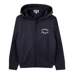 Kenzo Felpa con Zip E Cappuccio Tinta Unita con Logo per Bambino K61190 BLU KENZO 