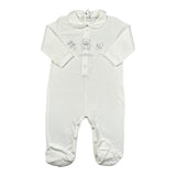 La Perla Tutina tinta unita con Brillantini Bainco per Neonata 73673 BIANCO LA PERLA 