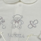 La Perla Tutina tinta unita con Brillantini Bainco per Neonata 73673 BIANCO LA PERLA 