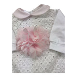 La Sartoria Dei Piccoli Tutina Tinta Unita Traforta per Neonata LTB3091 BIANCO LA SARTORIA DEI PICCOLI 
