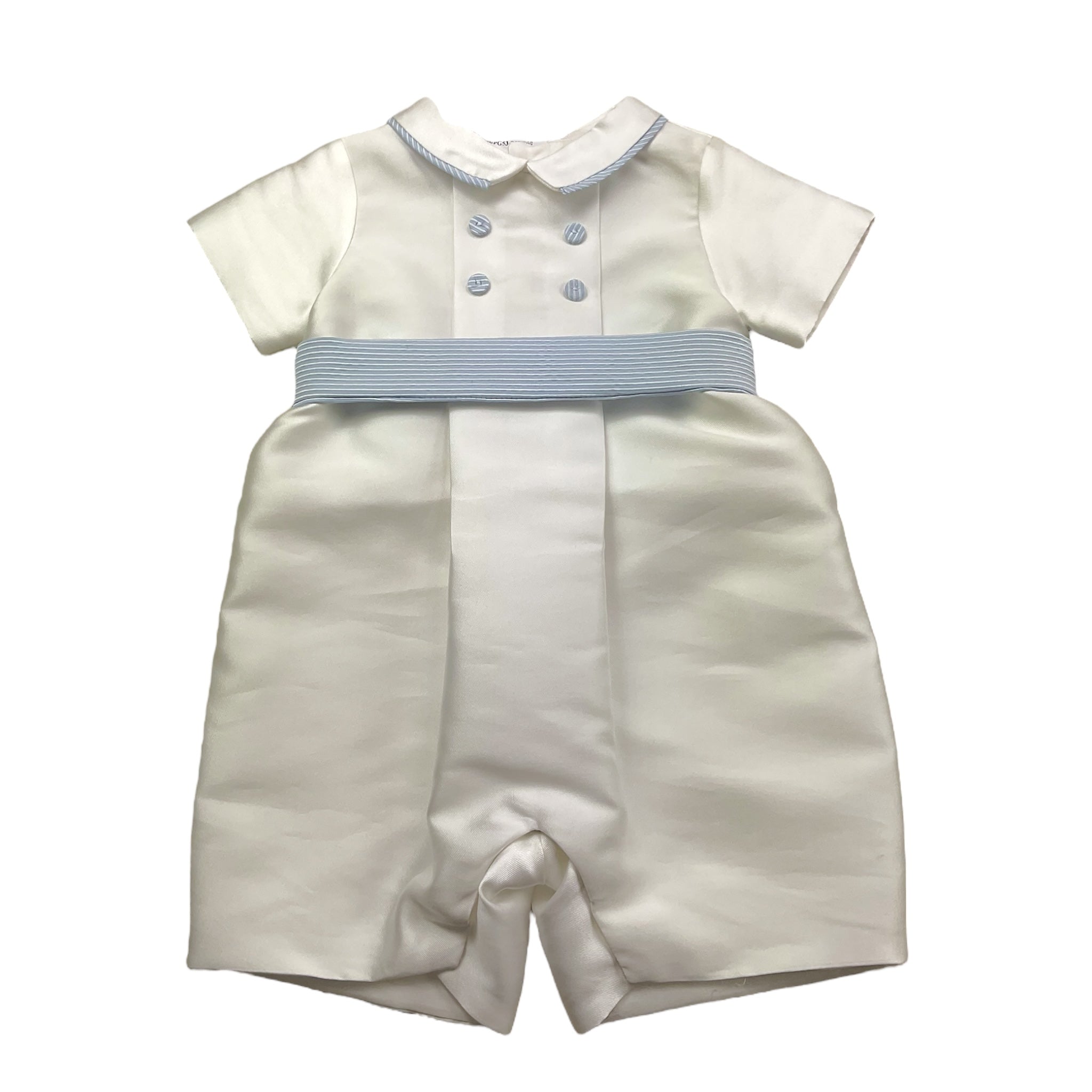 La Stupenderia Pagliaccetto Tinta Unita con Fantasia A Righe per Neonato CBPG53 BIANCO LA STUPENDERIA 