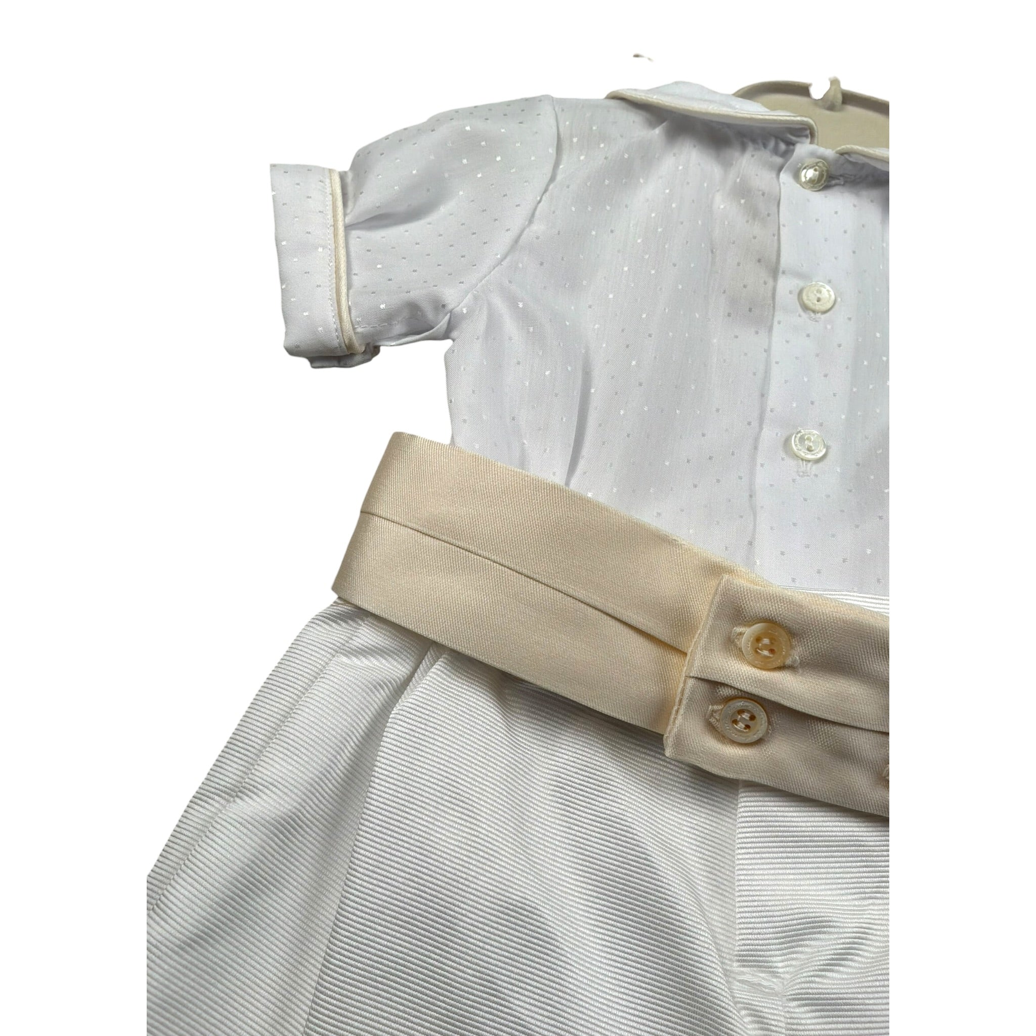 La Stupenderia Pagliaccetto tinta unita con Fantasia A Righe Bianco per Neonato CBPG53X BIANCO LA STUPENDERIA 