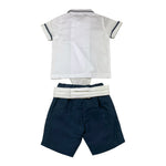 La Stupenderia Completo 2 Pezzi Camicia-Bermuda Bicolore per Neonato CCCT71 BIANCO/BLU LA STUPENDERIA 