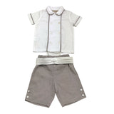 La Stupenderia Completo 2 Pezzi Camicia-Bermuda Bicolore per Neonato CCCT71 BIANCO/SABBIA LA STUPENDERIA 