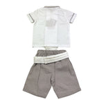 La Stupenderia Completo 2 Pezzi Camicia-Bermuda Bicolore per Neonato CCCT71 BIANCO/SABBIA LA STUPENDERIA 