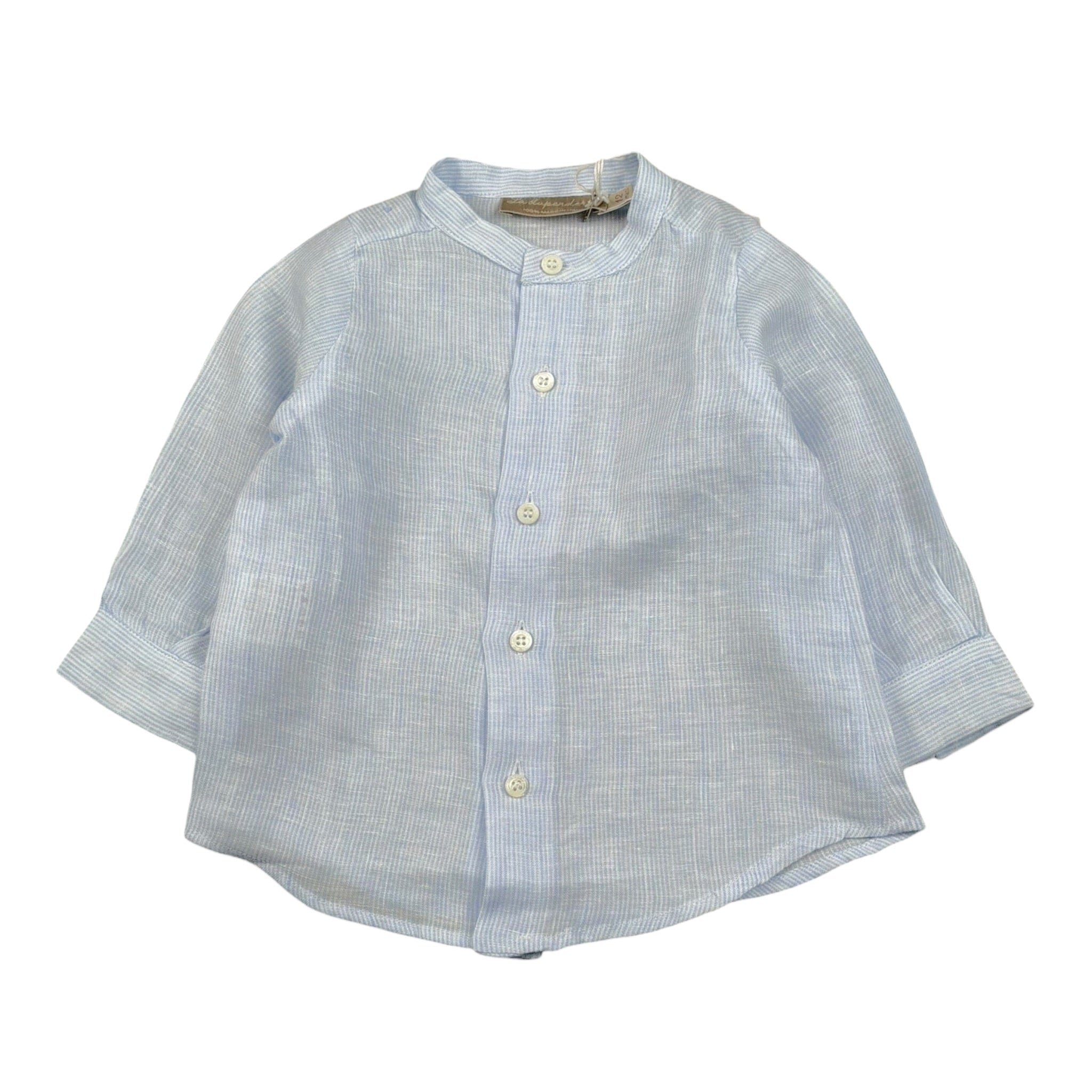 La Stupenderia Camicia tinta unita con Collo Coreano Azzurro per Neonato CJCM71 AZZURRO LA STUPENDERIA 