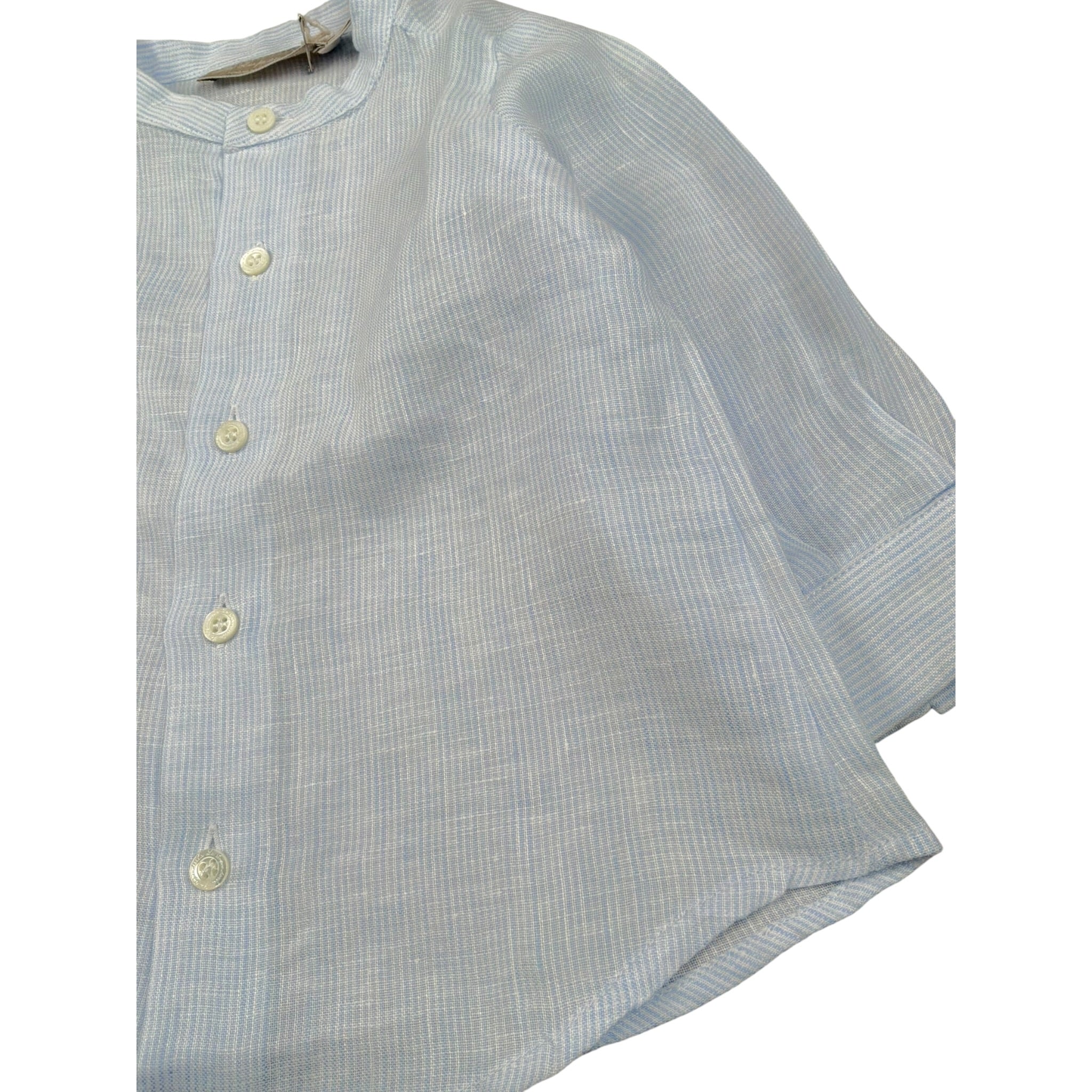 La Stupenderia Camicia tinta unita con Collo Coreano Azzurro per Neonato CJCM71 AZZURRO LA STUPENDERIA 