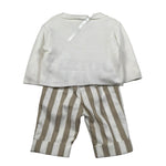 Marlu' Completo 4 Pezzi Cardigan-Camicia-Papillin-Pantalone per Neonato EF6661 PANNA MARLU' 