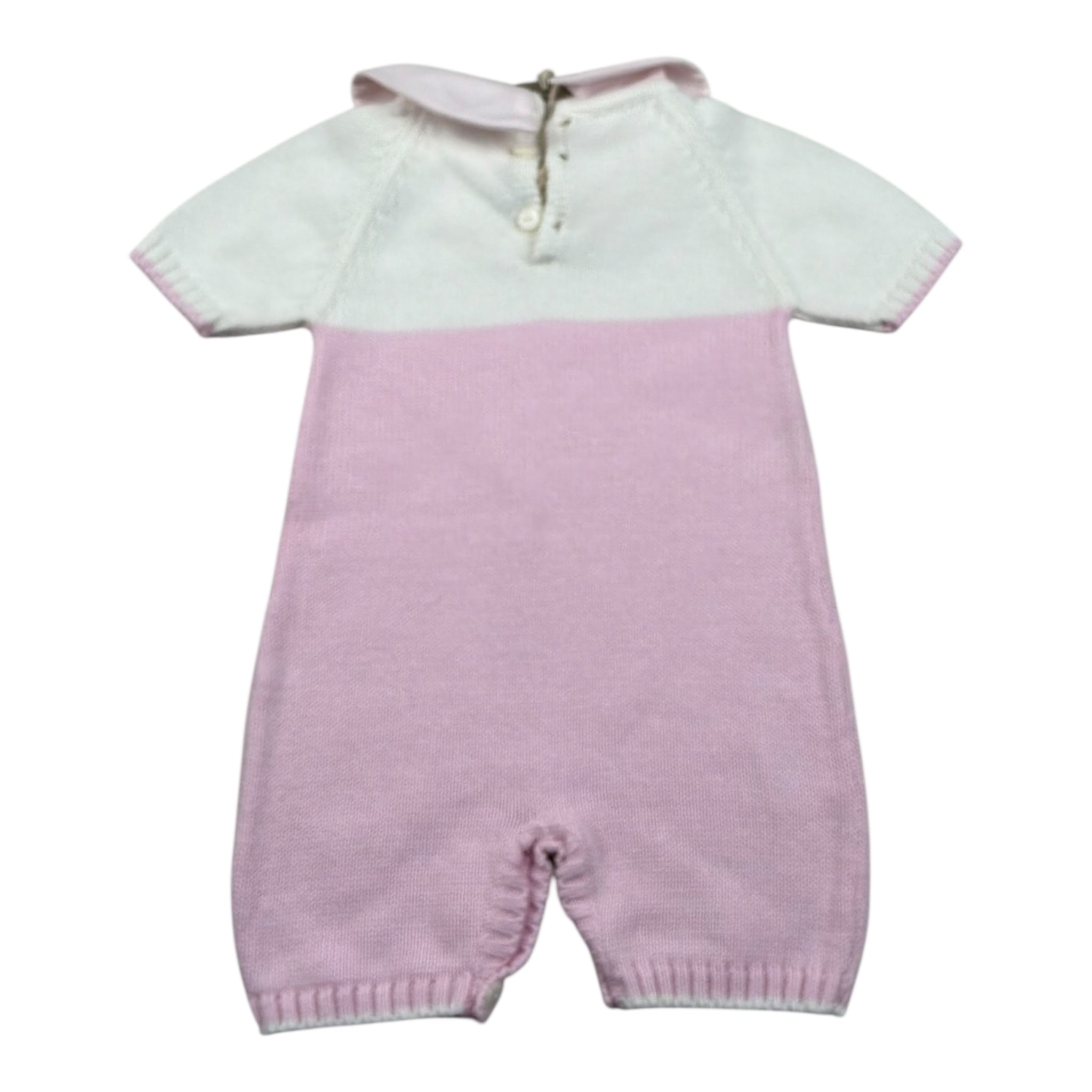 La Stupenderia Pagliaccetto Bicolore In Filo per Neonata SBTT52 BIANCO/ROSA LA STUPENDERIA 
