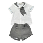 La Stupenderia Completo 2 Pezzi Camicia-Bermuda Bicolore per Neonato TBCT51 GIALLO/GRIGIO LA STUPENDERIA 