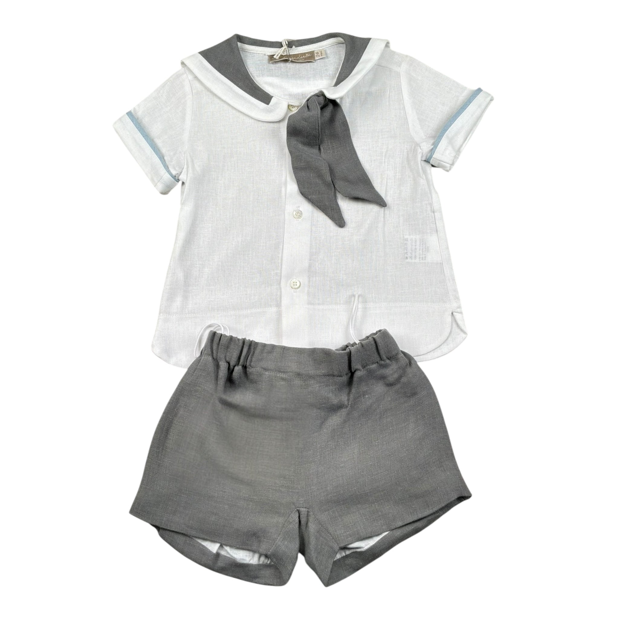 La Stupenderia Completo 2 Pezzi Camicia-Bermuda Bicolore per Neonato TBCT51 GIALLO/GRIGIO LA STUPENDERIA 