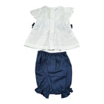 La Stupenderia Completo 2 Pezzi Camicia-Coulotte Bicolore per Neonata TBCT52X BIANCO/BLU LA STUPENDERIA 