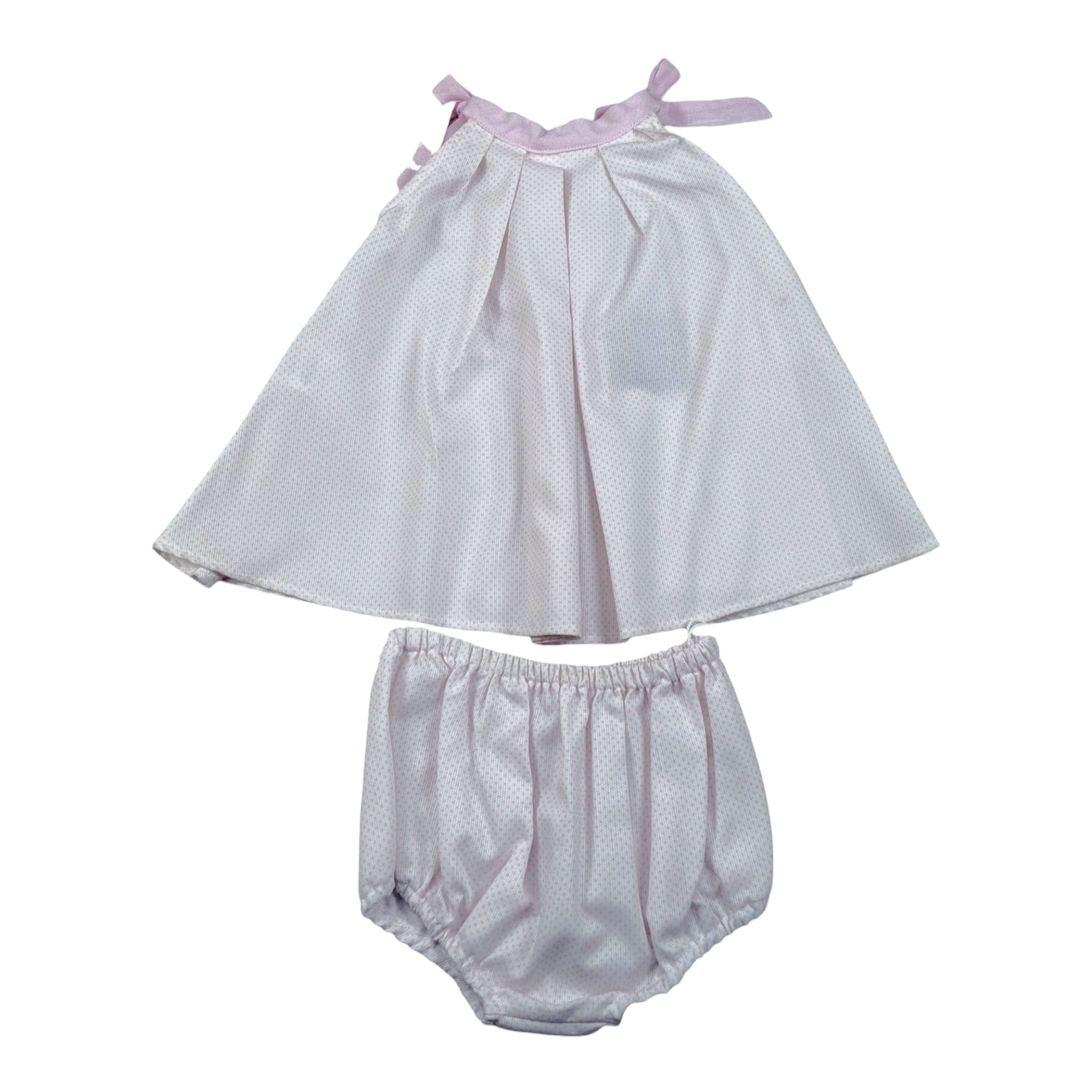 La Stupenderia Set Abito-Coulotte Bicolore con Pois per Neonata TBCT78 ROSA LA STUPENDERIA 