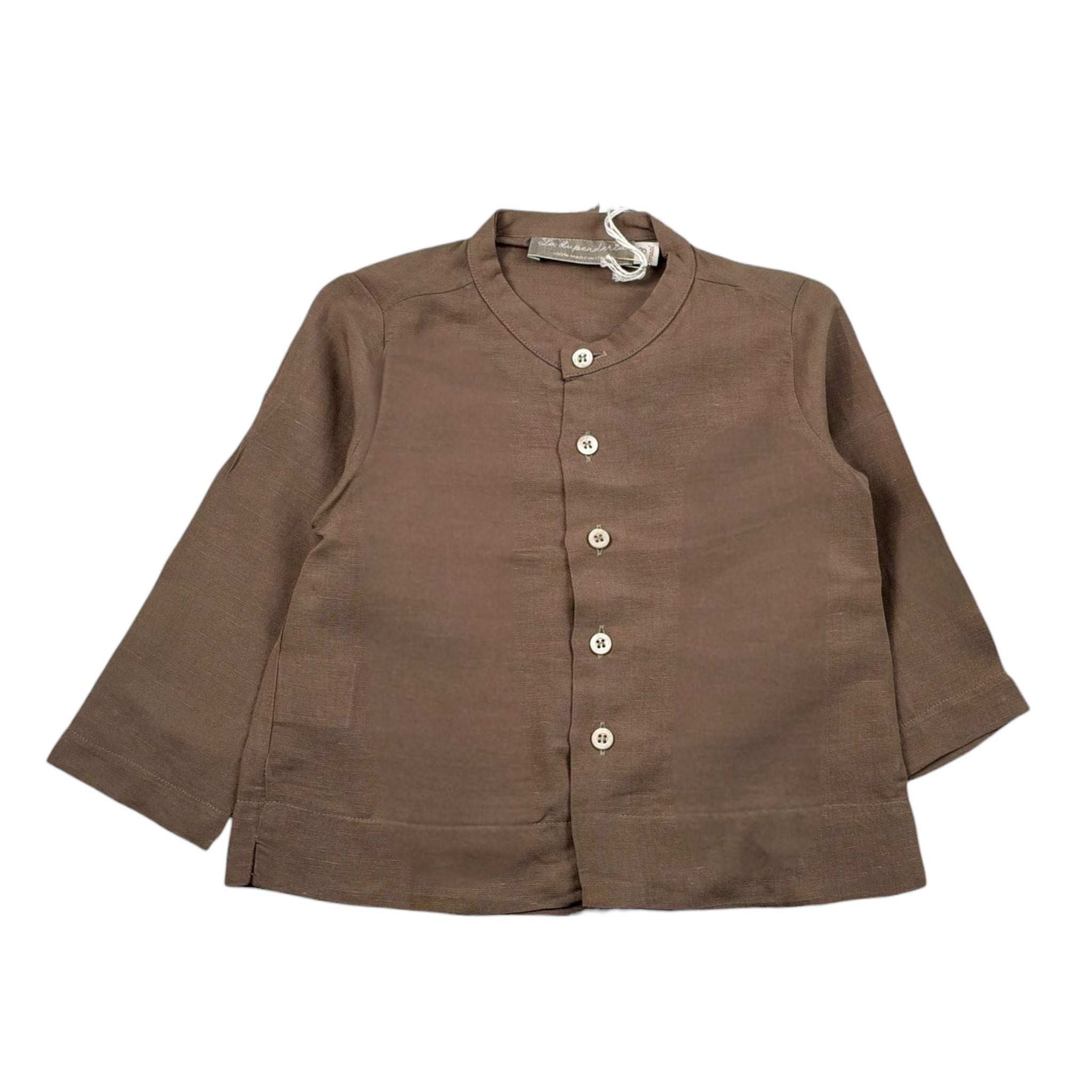 La Stupenderia Camicia Tinta Unita Manica Lunga  per Neonato TJCM75 MARRONE LA STUPENDERIA 