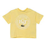 Lacoste T-Shirt Girocollo Tinta Unita con Stampa per Bambino TJ2463 GIALLO LACOSTE 