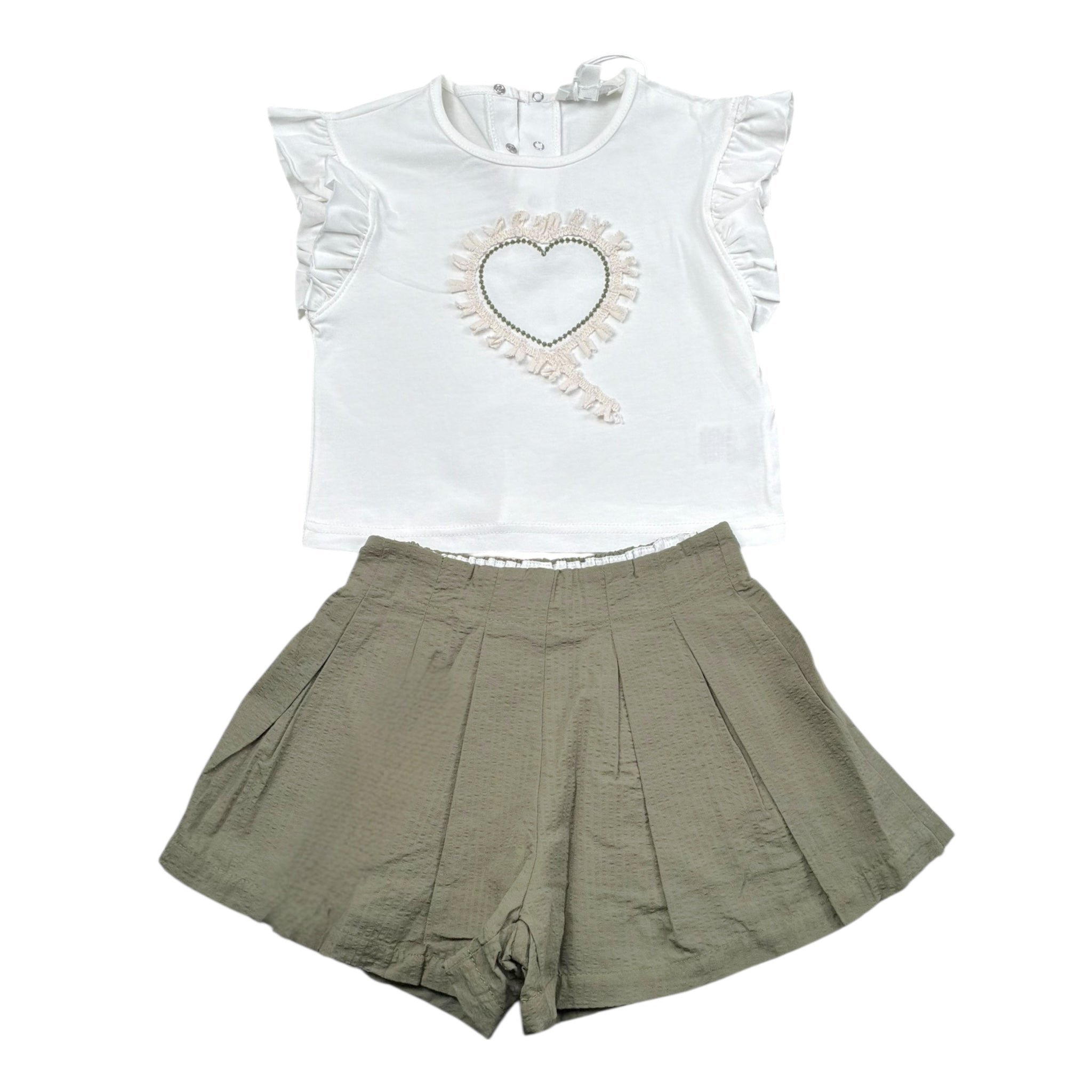 Lalalu' Completo 2 Pezzi T-Shirt-Short Bicolore per Neonata CCTL15P BIANCO/VERDE LALALU' 