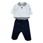Lalalu' Completo 2 Pezzi Shirt-Ghettina per Neonato CJL3C BIANCO/BLU LALALU' 