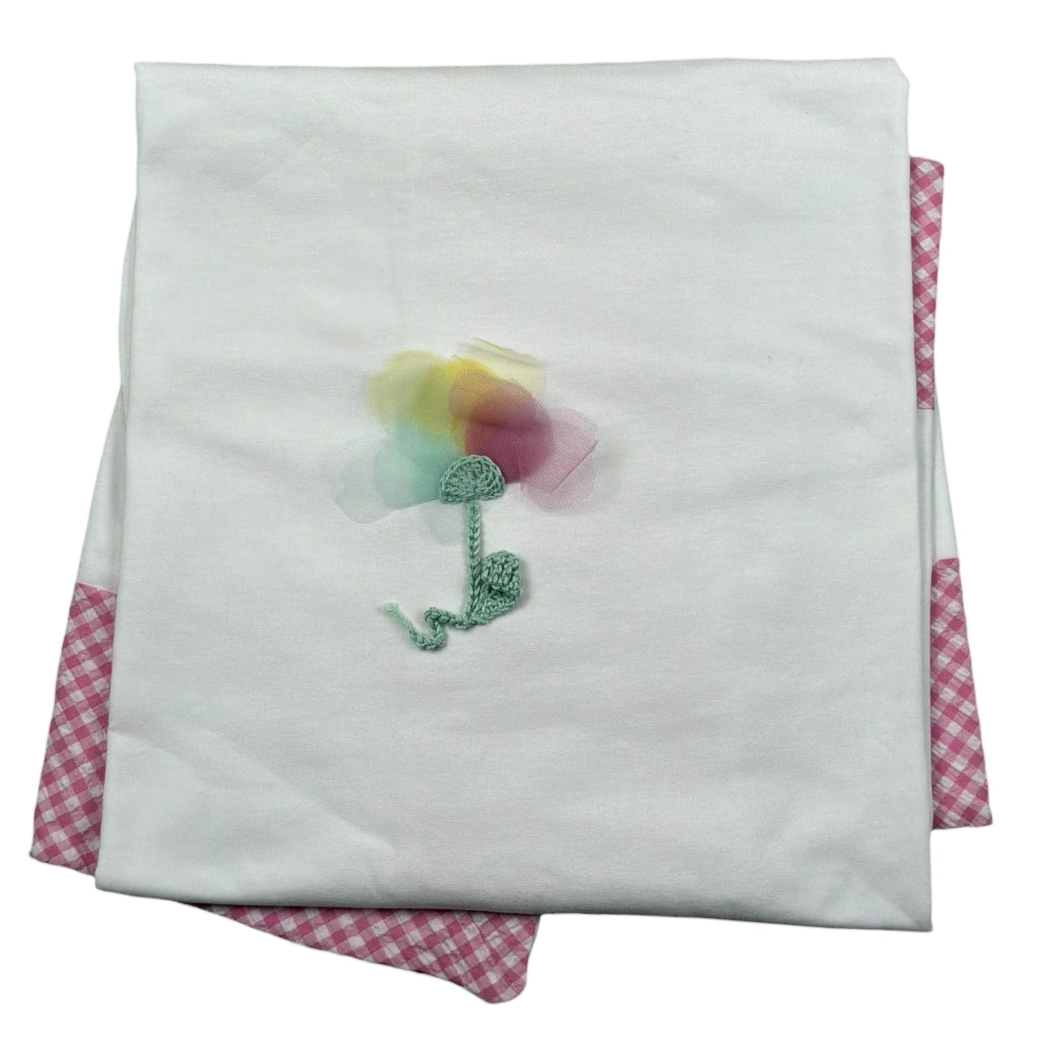 Lalalu' Coperta tinta unita con Applicazione Bianco per Neonata COL6M BIANCO LALALU' 