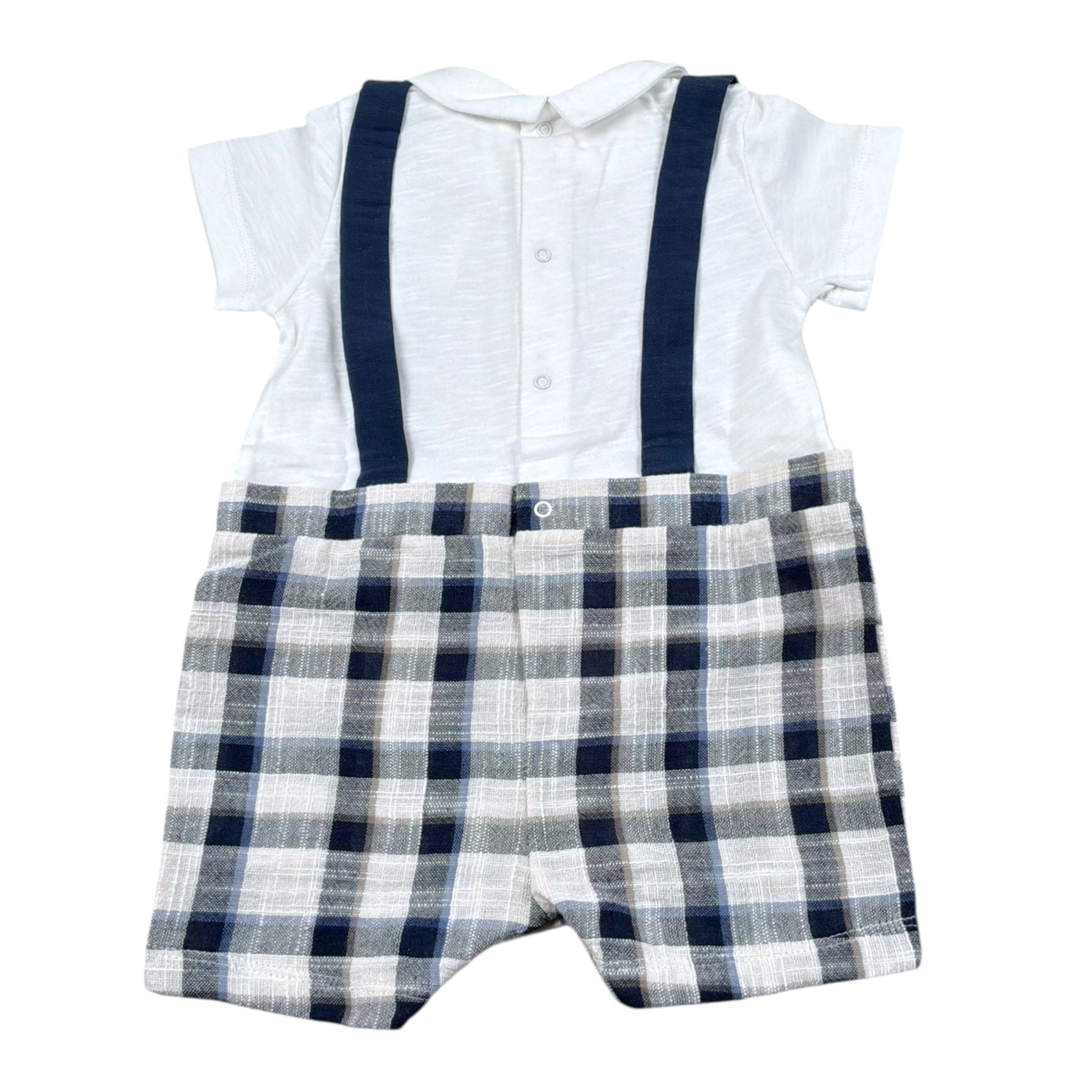 Lalalu' Pagliaccetto Mezza Manica Bicolore per Neonato PAL006PX BIANCO/BLU LALALU' 