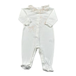 Lalalu' Tutina tinta unita con Stampa Bianco per Neonata TJL0016P BIANCO LALALU' 