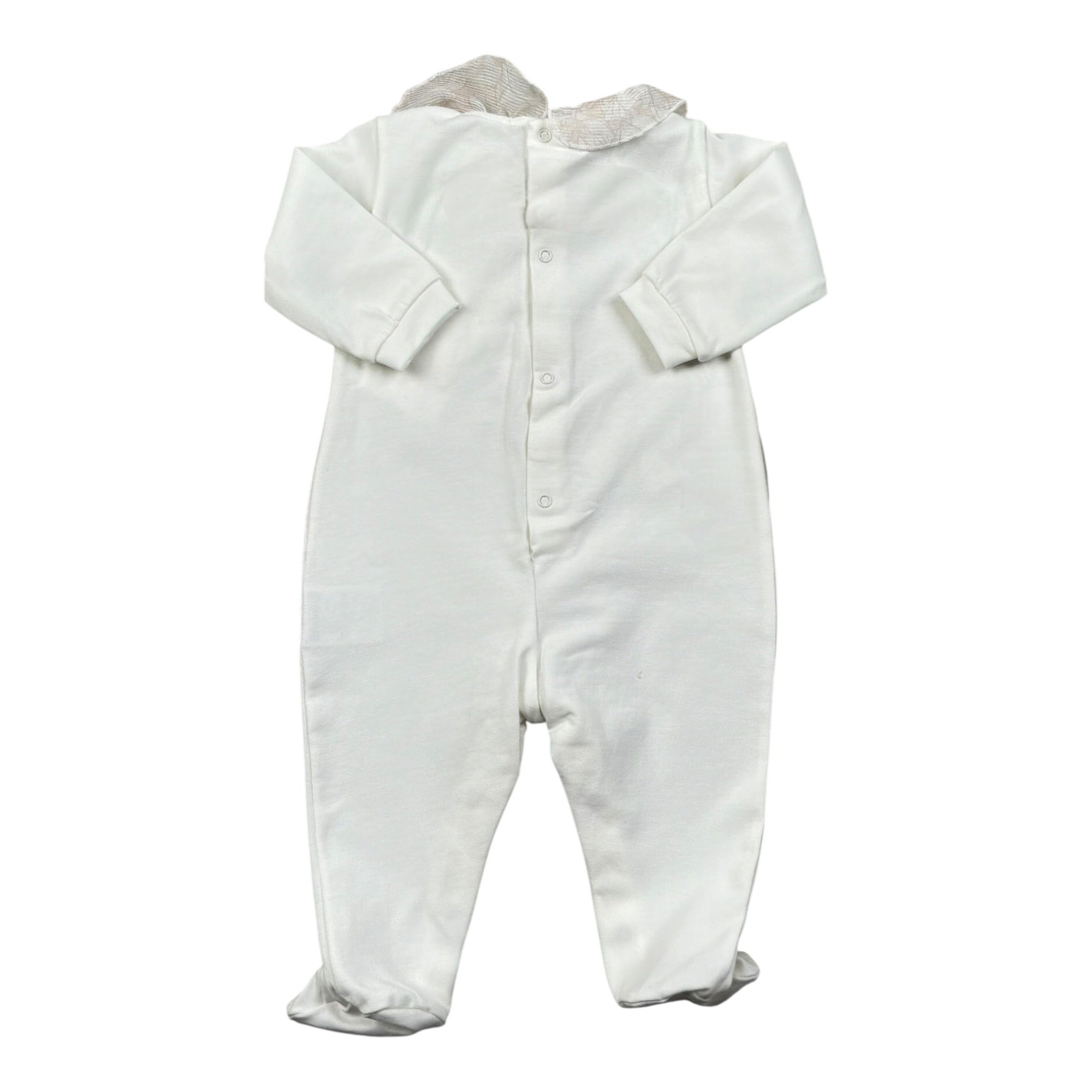 Lalalu' Tutina tinta unita con Stampa Bianco per Neonata TJL0016P BIANCO LALALU' 