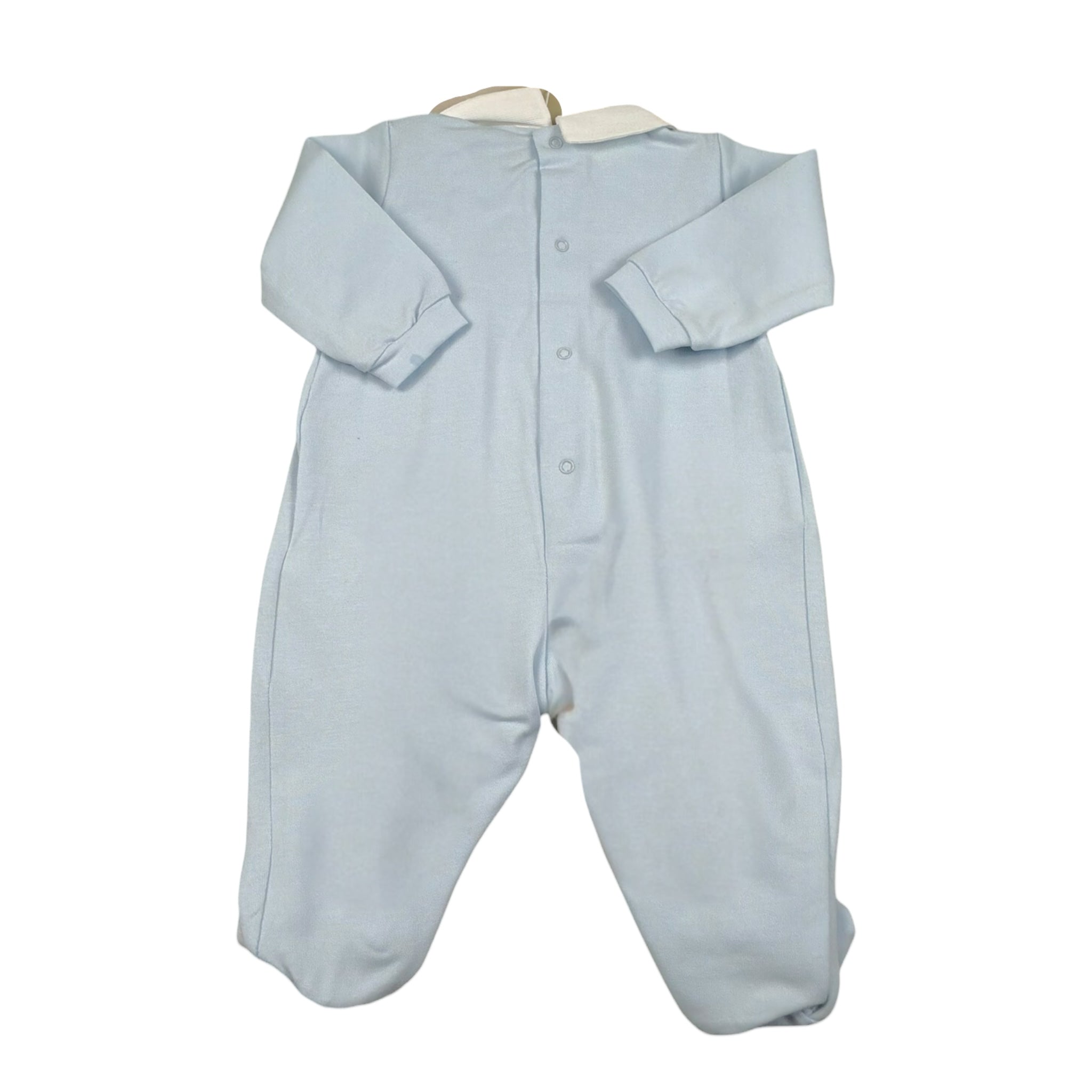 Lalalu' Tutina Tinta Unita con Colletto E Ricami per Neonato TJL01P AZZURRO LALALU' 