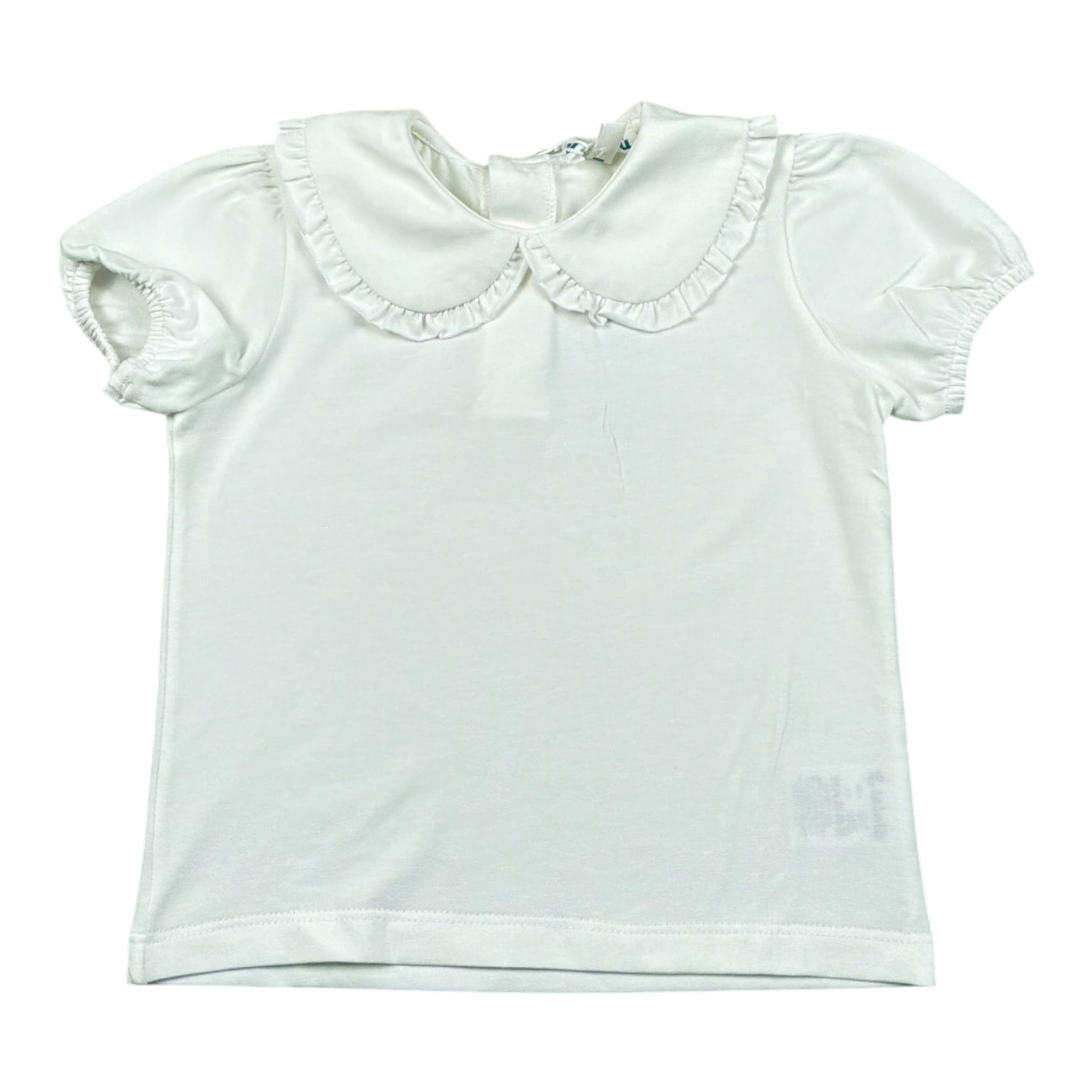 Lalalu' T-Shirt tinta unita con Colletto Bianco per Bambina TSL170PBJ BIANCO LALALU' 