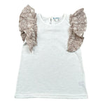 Lalalu' T-Shirt tinta unita con Balze Bianco per Bambina TSL70PB BIANCO LALALU' 