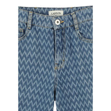 Lanvin Bermuda In Denim Tinta Unita con Girovita Regolabile per Bambino N30220 BLU LANVIN 