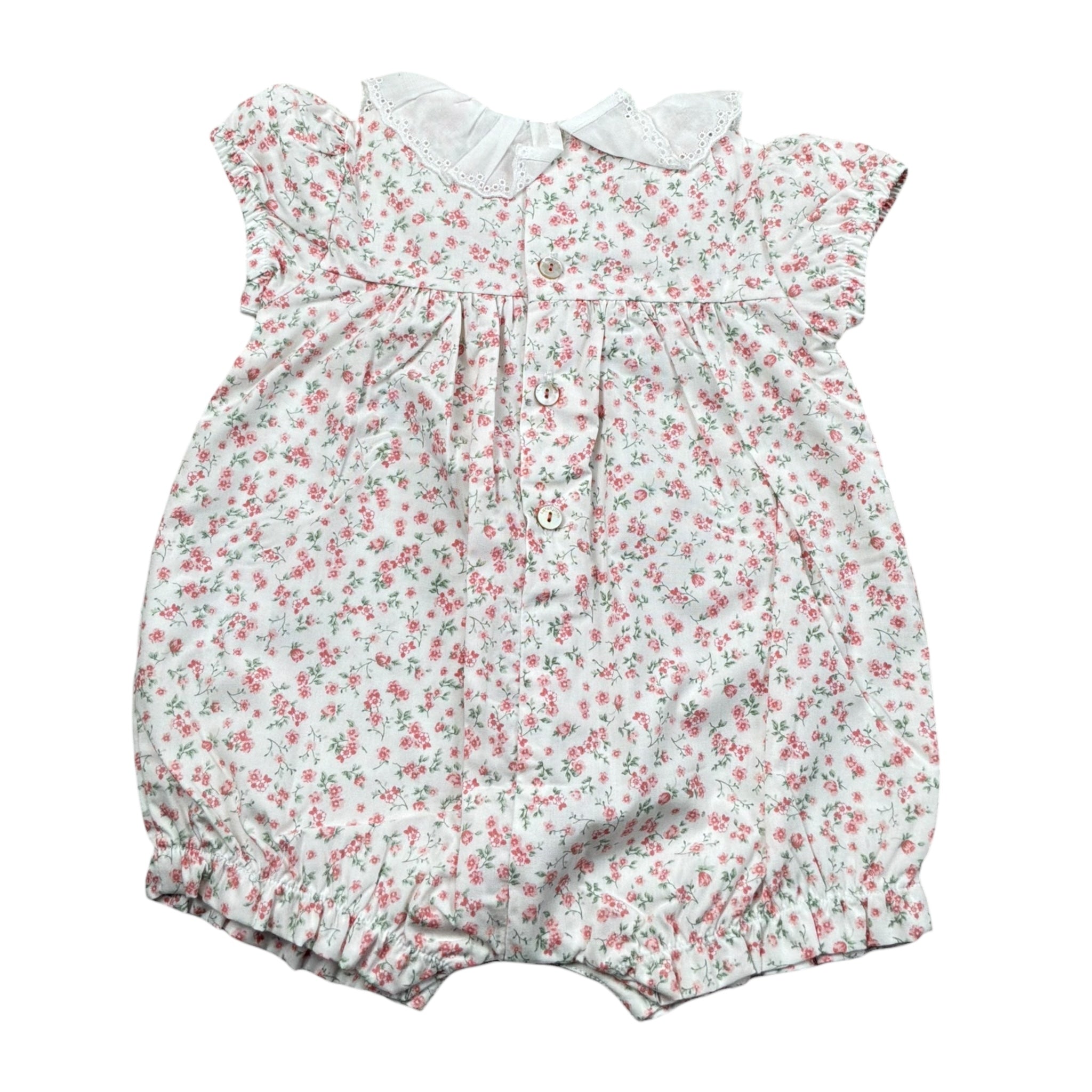 Laranjinha Pagliaccetto Bicolore con Fantasia Fiori per Neonata 92909V5767R74 BIANCO LARANJINHA 