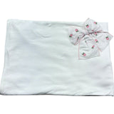 Le Bebe Coperta Tinta Unita con Fiocco per Neonata BG6219 BIANCO LE BEBE 