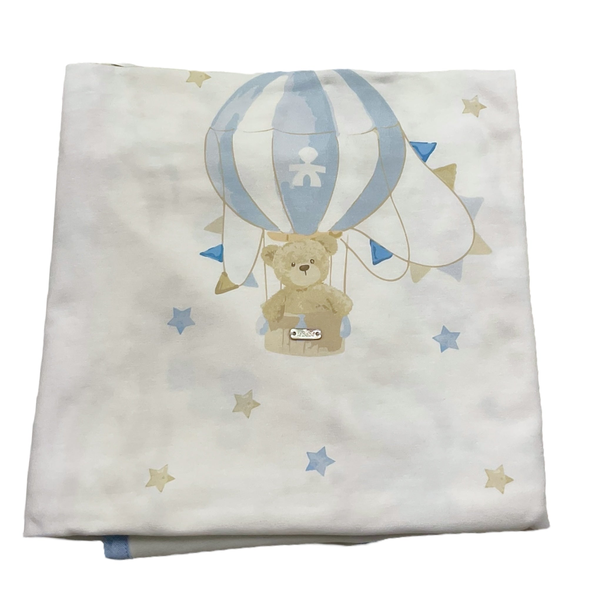 Le Bebe' Coperta Tinta Unita con Stampa per Neonato LBB4889 BIANCO LE BEBE' 
