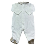 Le Bebe Tutina Manica Lunga Tinta Unita con Ricami per Neonato LBB5277 BIANCO LE BEBE 