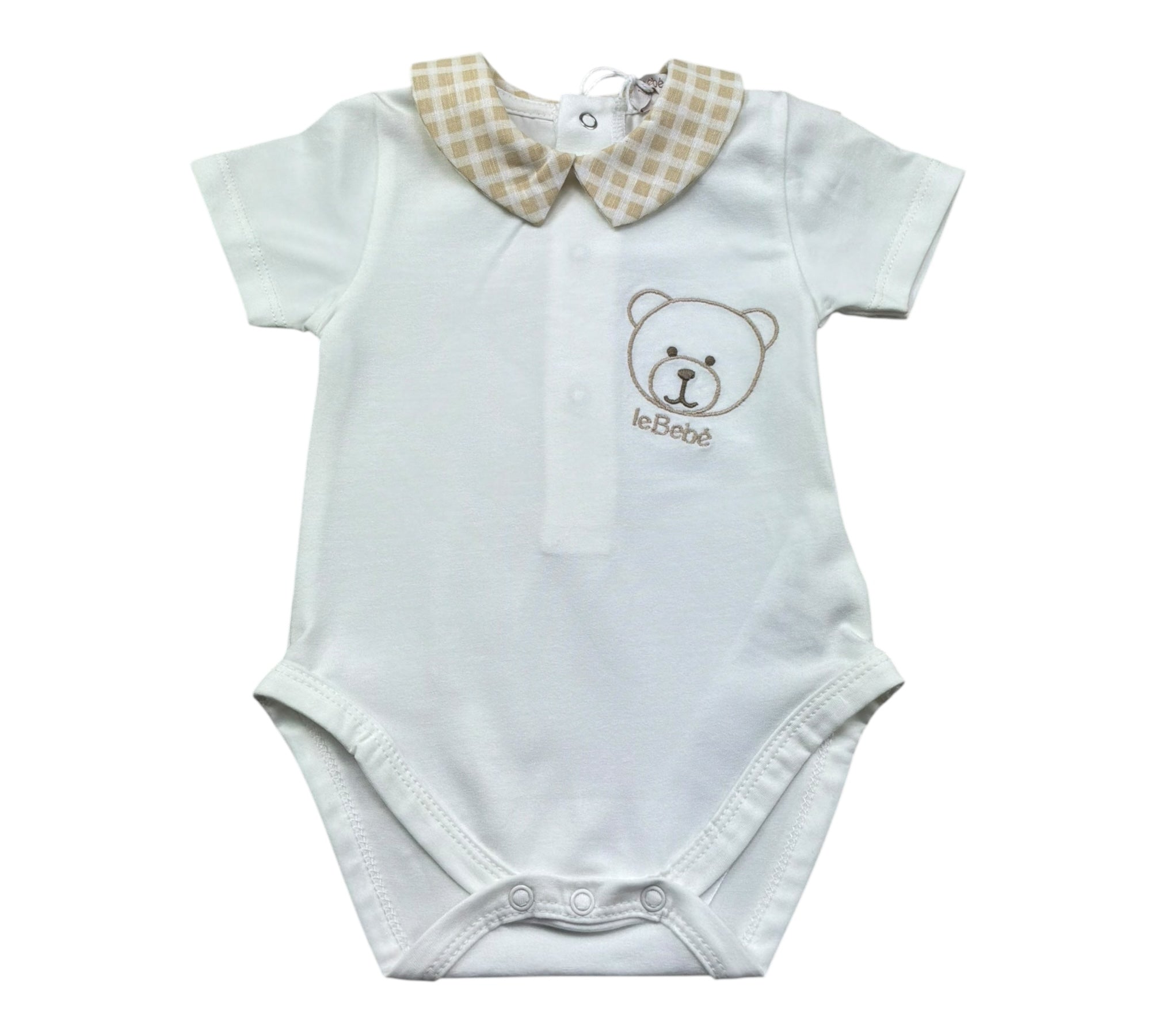 Le Bebe Body Mezza Manica Tinta Unita con Colletto per Neonato LBB5279 BIANCO LE BEBE 