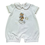 Le Bebe Pagliaccetto Mezza Manica Tinta Unita con Stampa per Neonato LBB5288 BIANCO LE BEBE 